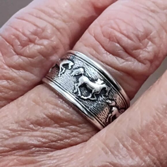 Kabana .925 Sterling Silver Running Horses, Women's ring, size 7 - Picture 13 of 13